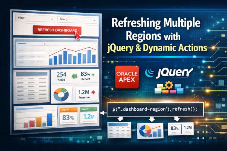 Refreshing Multiple Oracle APEX Regions with a Single Dynamic Action Using jQuery Selectors
