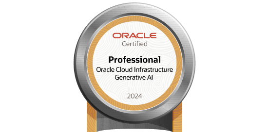 Oracle Cloud Infrastructure 2024 Generative AI Certified Professional badge