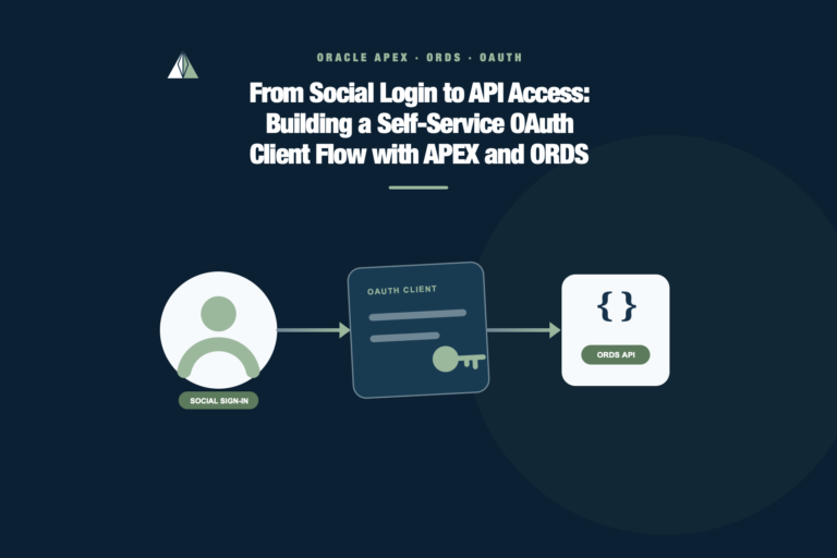 Social identity becoming a provisioned OAuth client and controlled ORDS API access