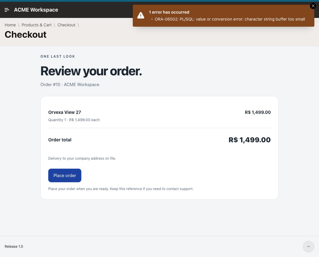 Checkout failure for Order 10